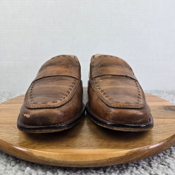 H.S. Trask Mens 8 Choteau Brown Leather Casual Lifestyle Moc Toe Penny Loafer